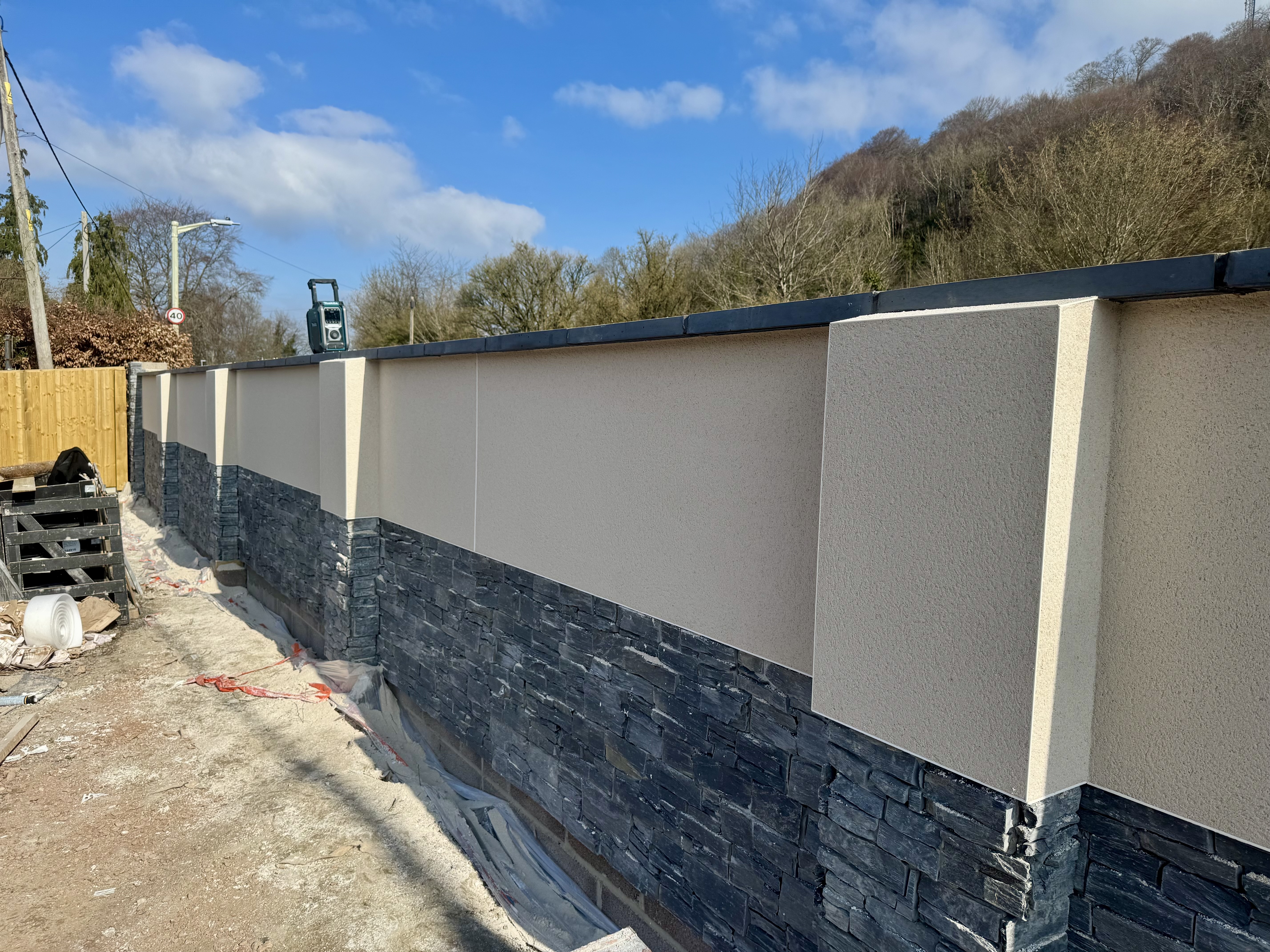 Monocouche Render Project in Somerset - Close Up