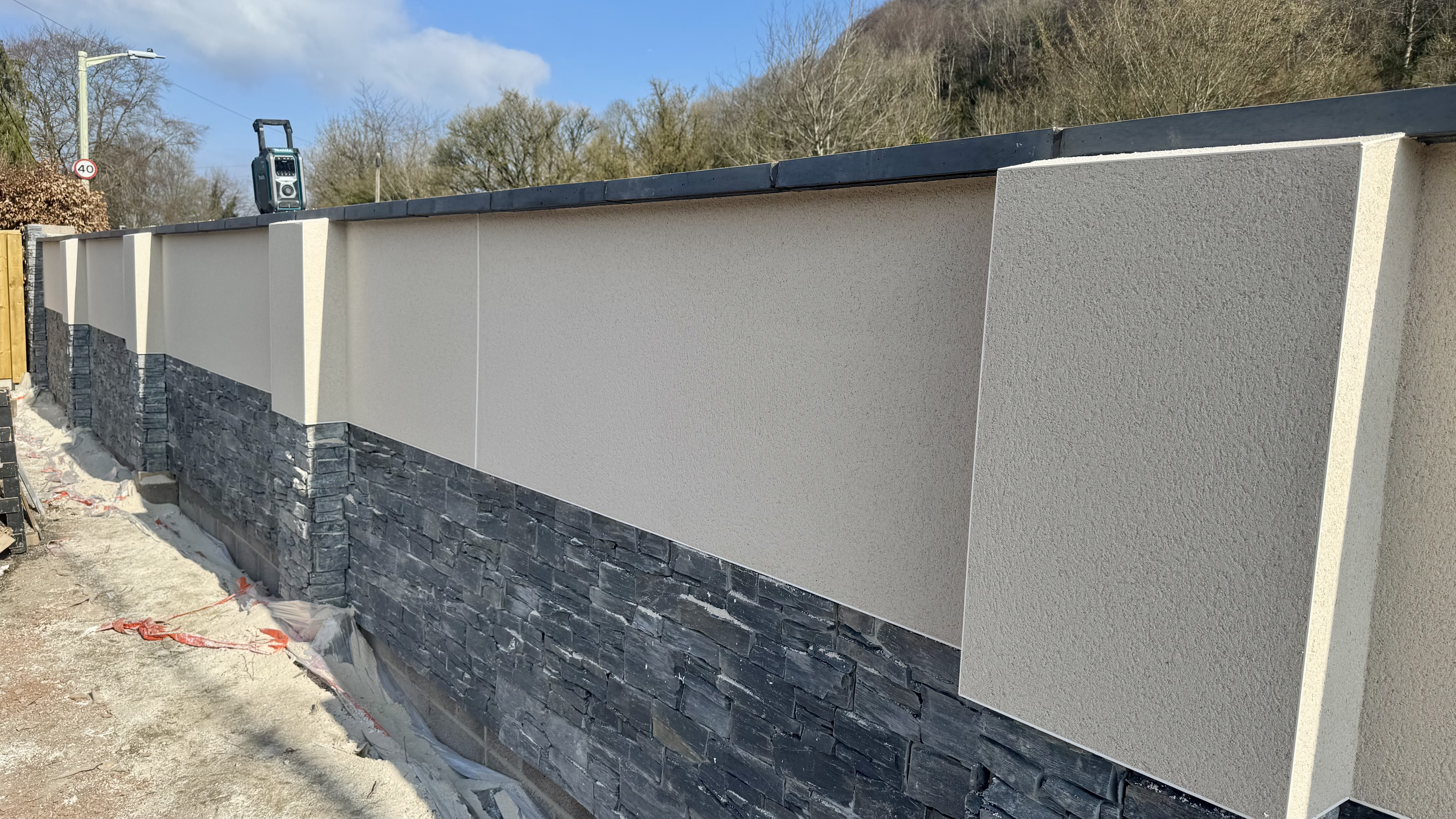 Monocouche Render Project in Somerset - Close Up