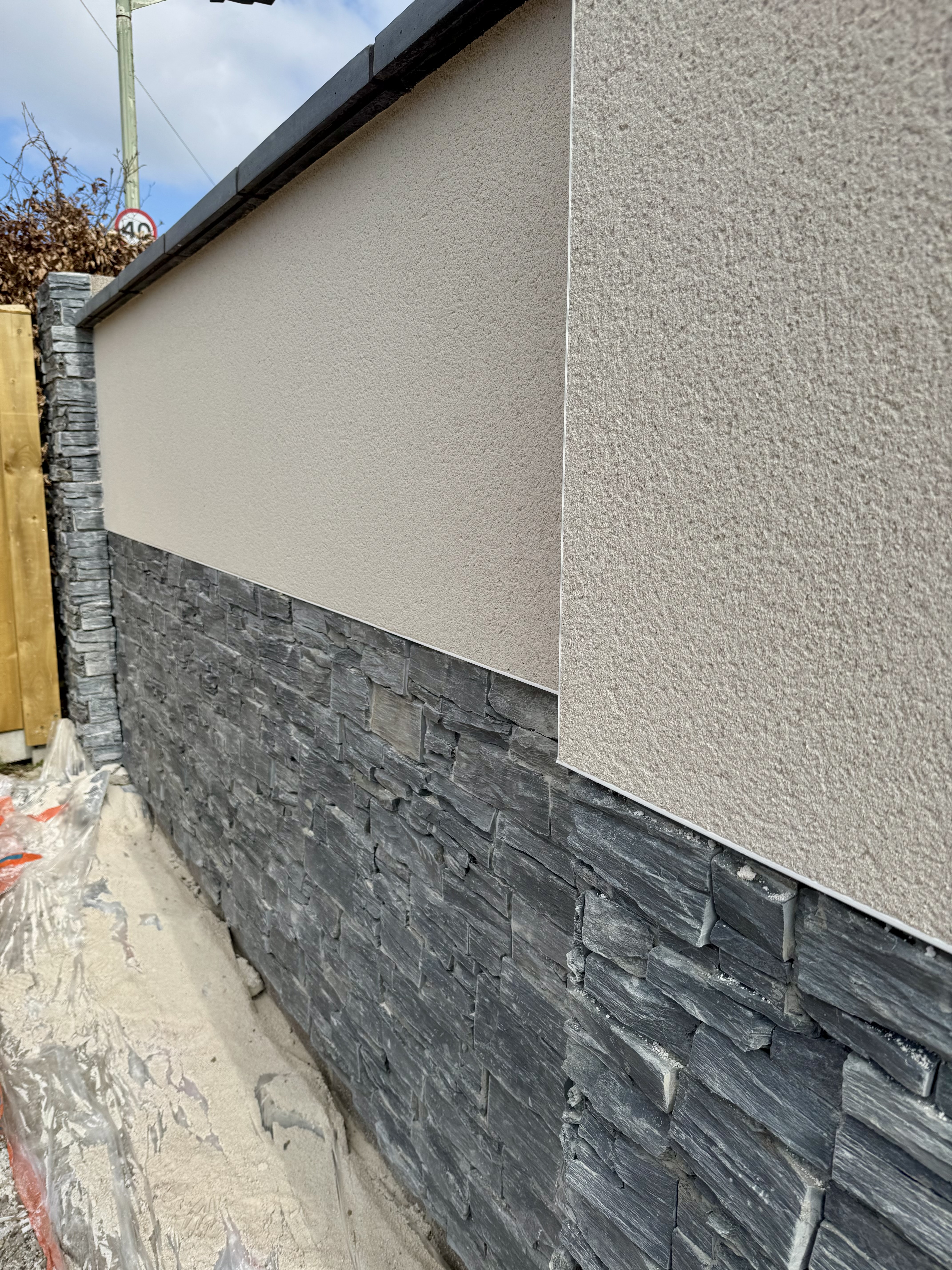 Monocouche Render Project in Somerset - Close Up