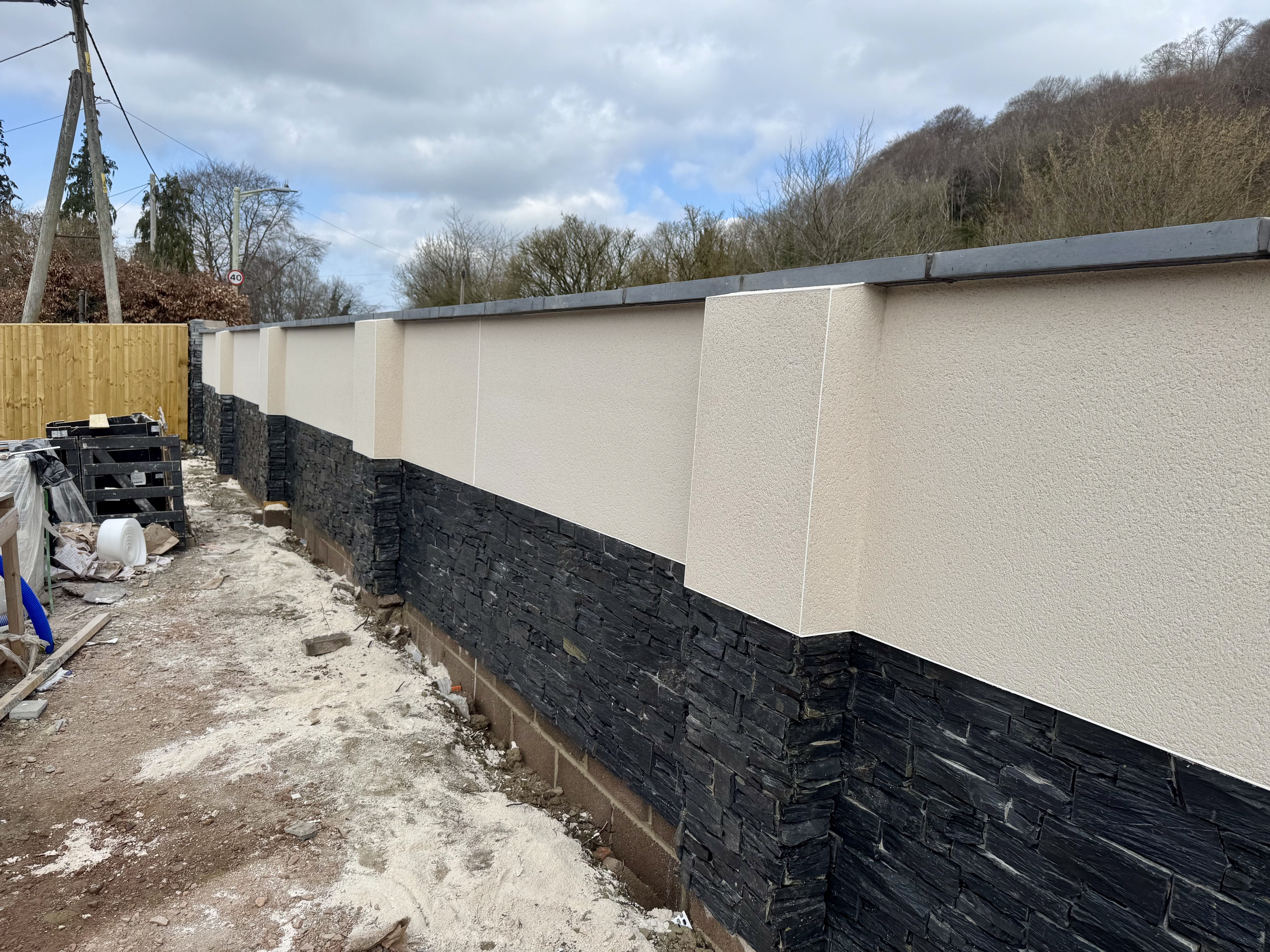 Monocouche Render Project in Somerset - Close Up